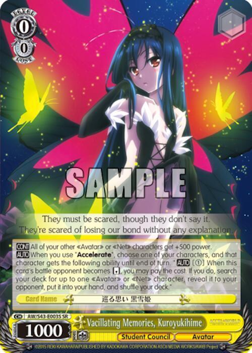 Vacillating Memories, Kuroyukihime (SR) - [Accel World -Infinite Burst-] | Gear Gaming Fayetteville