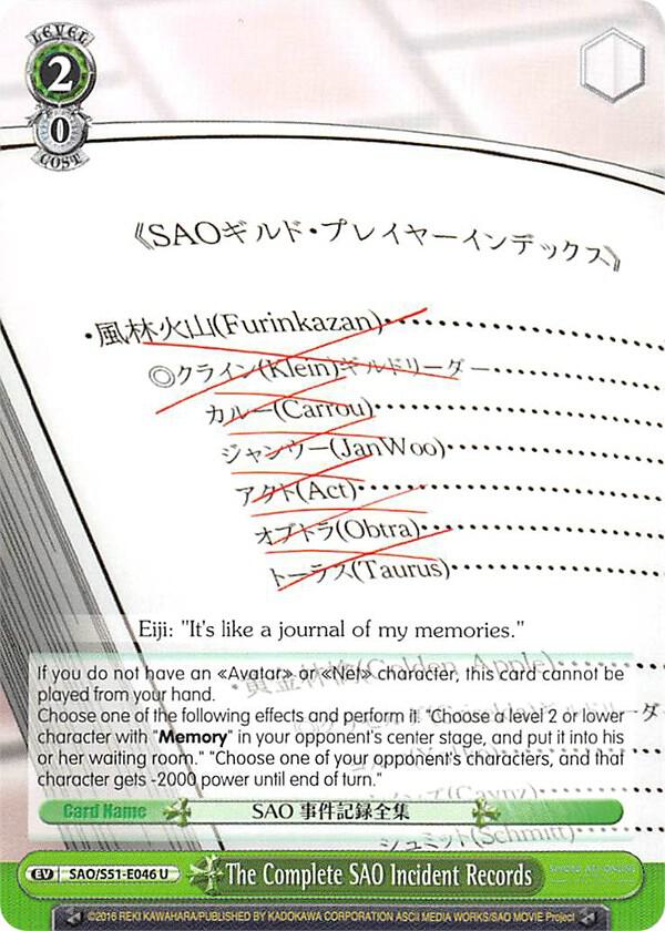 The Complete SAO Incident Records - [Sword Art Online The Movie: -Ordinal Scale-] | Gear Gaming Fayetteville