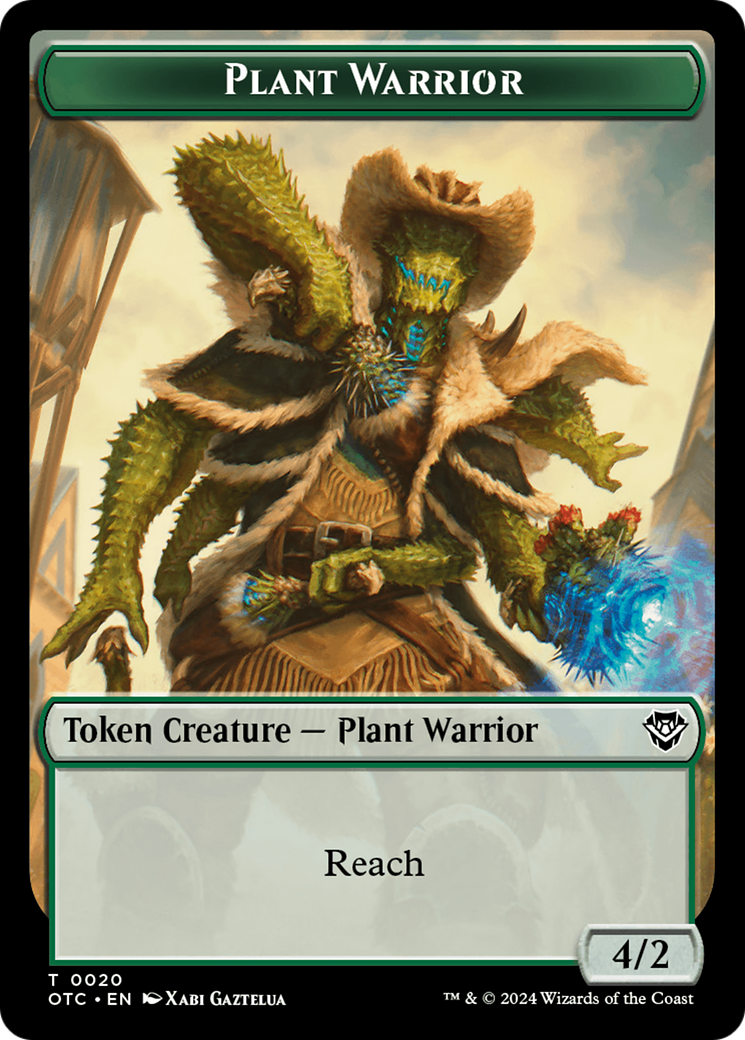 Plant Warrior // Plant Double-Sided Token [Outlaws of Thunder Junction Commander Tokens] | Gear Gaming Fayetteville