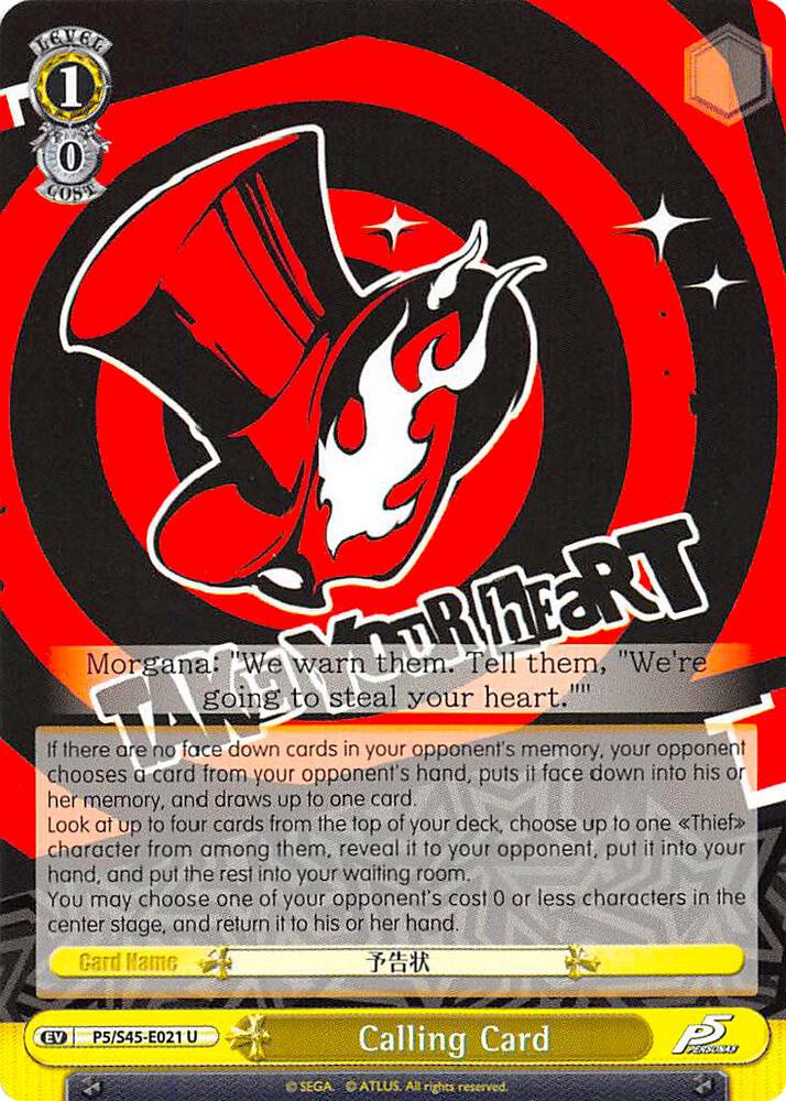 Calling Card (Yellow) - [Persona 5] | Gear Gaming Fayetteville