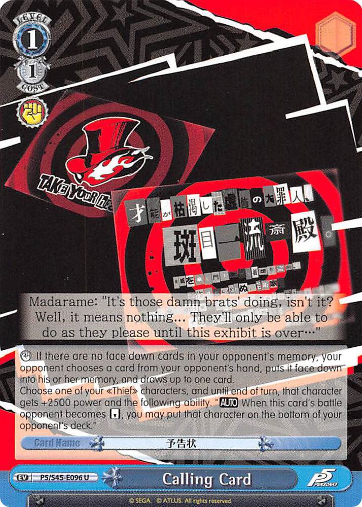Calling Card (Blue) - [Persona 5] | Gear Gaming Fayetteville
