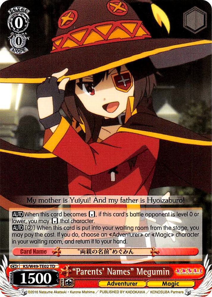 "Parents' Names" Megumin - [KonoSuba] | Gear Gaming Fayetteville