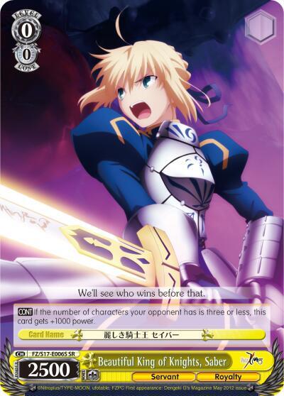 Beautiful King of Knights, Saber (Alternate Art Promo) - [Fate/Zero] | Gear Gaming Fayetteville