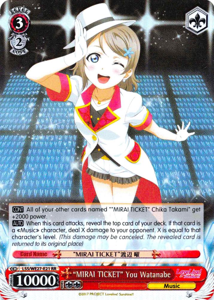 "MIRAI TICKET" You Watanabe (Parallel Foil) - [Love Live! Sunshine!! Extra Booster] | Gear Gaming Fayetteville