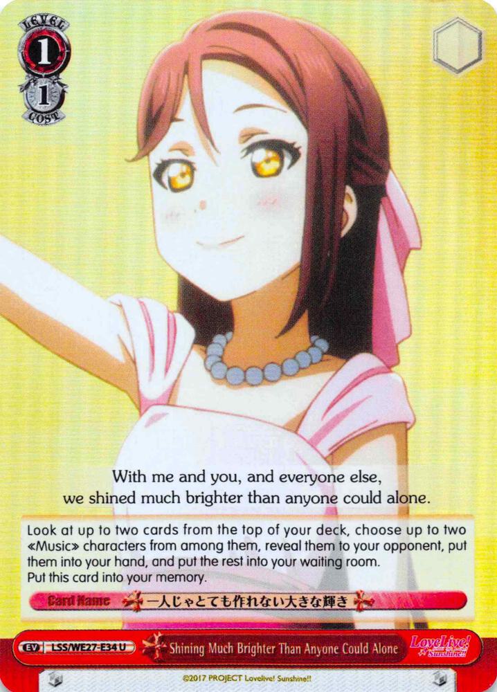 Shining Much Brighter Than Anyone Could Alone (Parallel Foil) - [Love Live! Sunshine!! Extra Booster] | Gear Gaming Fayetteville
