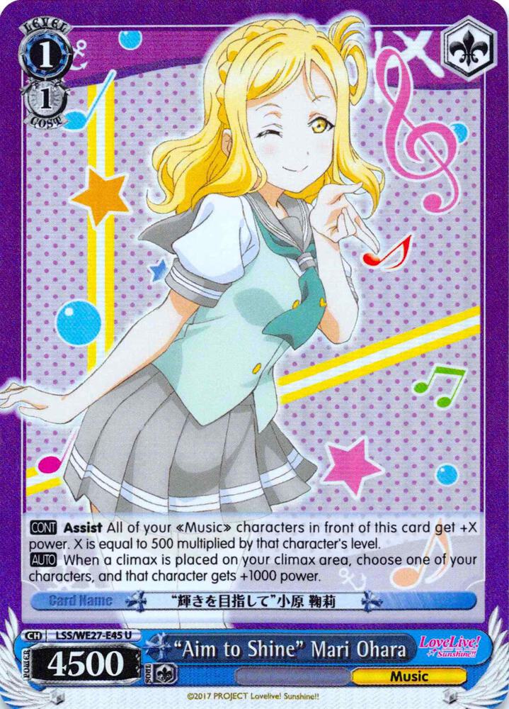 "Aim to Shine" Mari Ohara (Parallel Foil) - [Love Live! Sunshine!! Extra Booster] | Gear Gaming Fayetteville