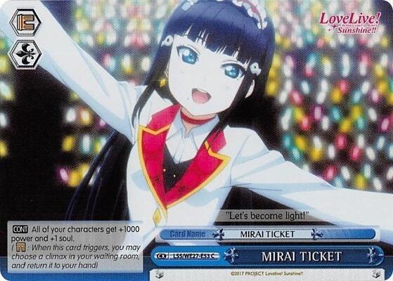 MIRAI TICKET (Blue) (Parallel Foil) - [Love Live! Sunshine!! Extra Booster] | Gear Gaming Fayetteville