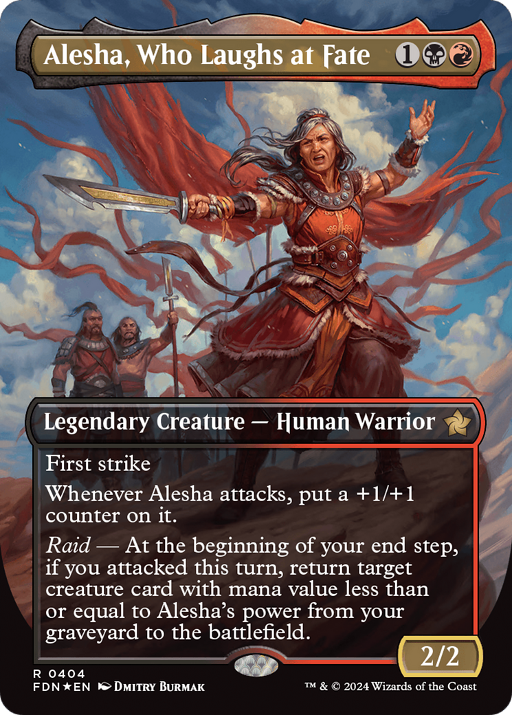 Alesha, Who Laughs at Fate (Borderless) (Mana Foil) [Foundations] | Gear Gaming Fayetteville