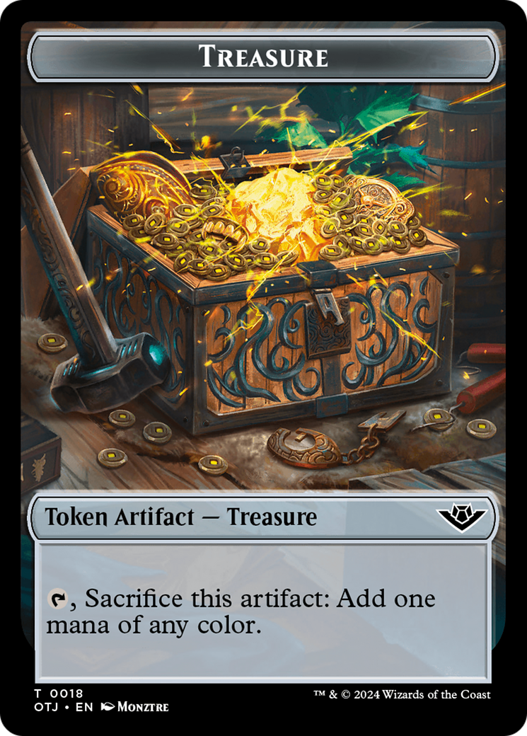 Treasure // Golem Double-Sided Token [Outlaws of Thunder Junction Tokens] | Gear Gaming Fayetteville