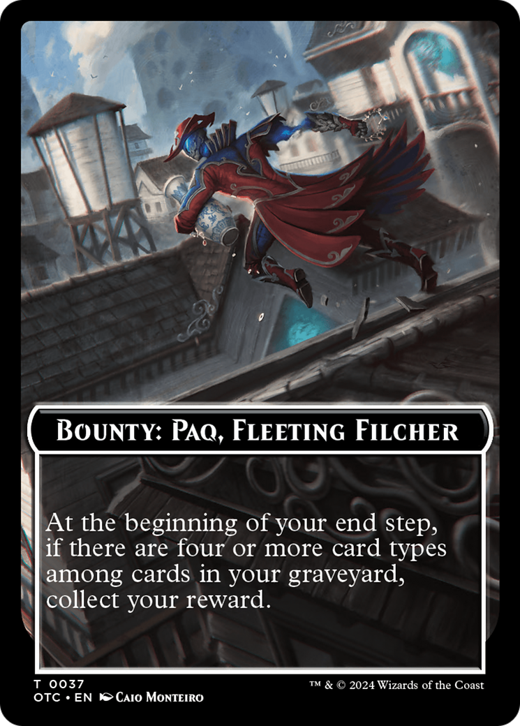 Bounty: Paq, Fleeting Filcher // Bounty Rules Double-Sided Token [Outlaws of Thunder Junction Commander Tokens] | Gear Gaming Fayetteville