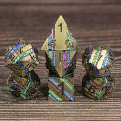 Gold Rainbows Metal 7pcs Dice Set | Gear Gaming Fayetteville