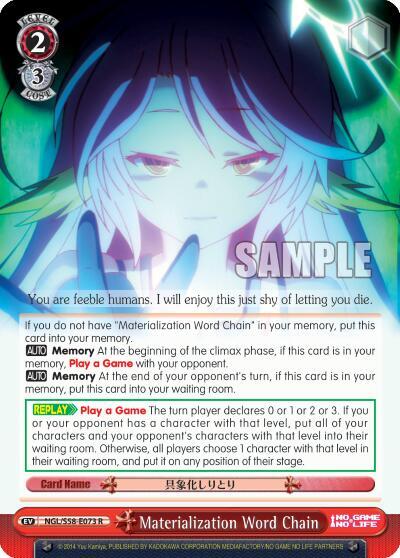 Materialization Word Chain - [No Game No Life] | Gear Gaming Fayetteville