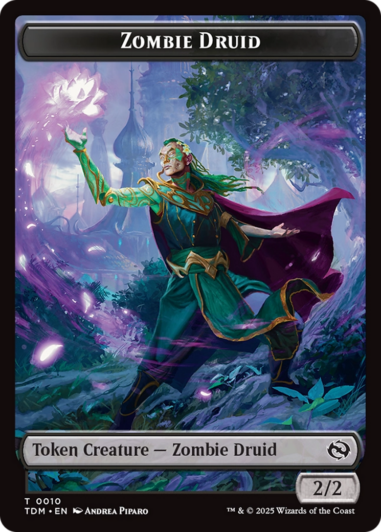 Treasure // Zombie Druid Double-Sided Token [Tarkir: Dragonstorm Tokens] | Gear Gaming Fayetteville