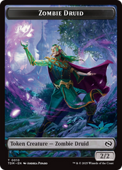 Zombie Druid // Treasure Double-Sided Token [Tarkir: Dragonstorm Tokens] | Gear Gaming Fayetteville