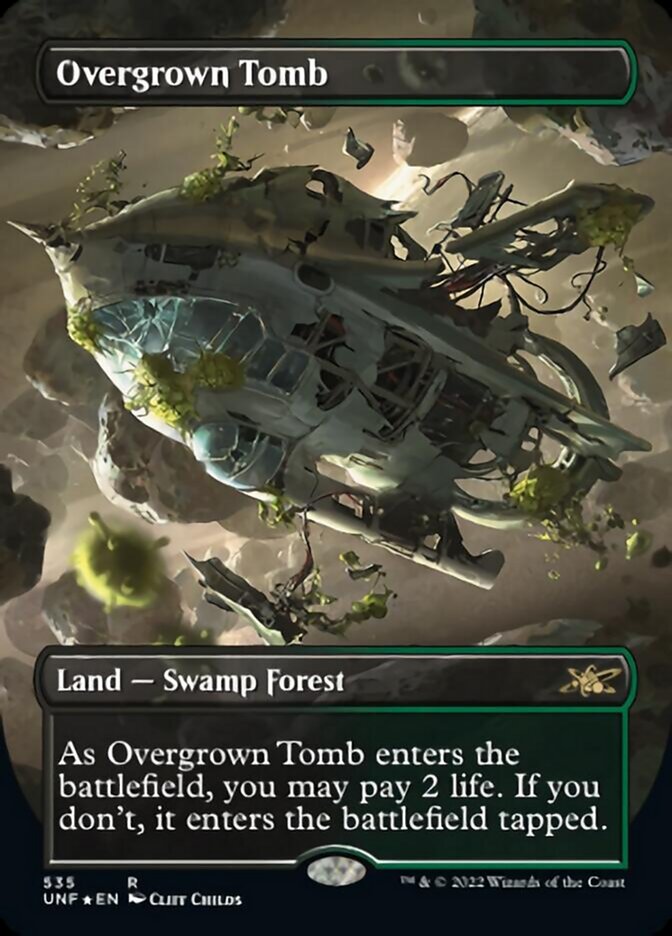 Overgrown Tomb (Borderless) (Galaxy Foil) [Unfinity] | Gear Gaming Fayetteville