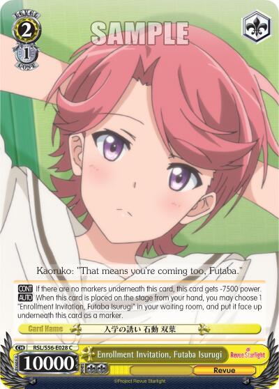 Enrollment Invitation, Futaba Isurugi - [Revue Starlight] | Gear Gaming Fayetteville