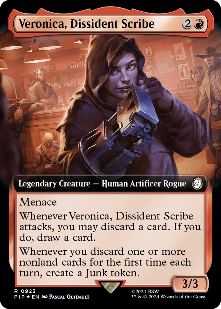 Veronica, Dissident Scribe (Extended Art) (Surge Foil) [Fallout] | Gear Gaming Fayetteville