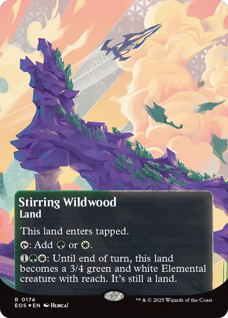 Stirring Wildwood (0174) (Borderless) (Galaxy Foil) [Edge of Eternities: Stellar Sights] | Gear Gaming Fayetteville
