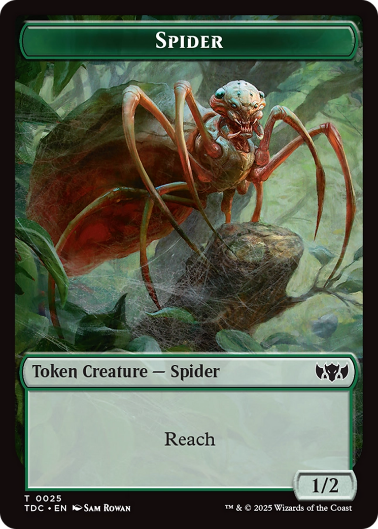 Wall // Spider Double-Sided Token [Tarkir: Dragonstorm Commander Tokens] | Gear Gaming Fayetteville