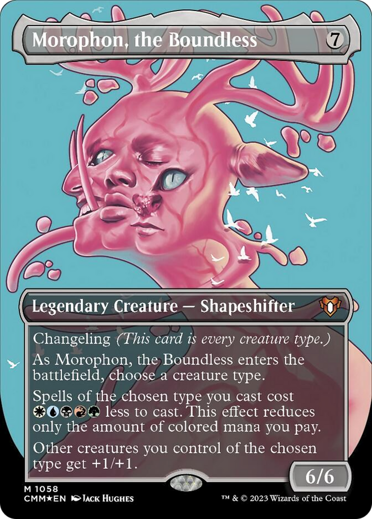 Morophon, the Boundless (Borderless Textured Foil Frame Break) [Commander Masters] | Gear Gaming Fayetteville