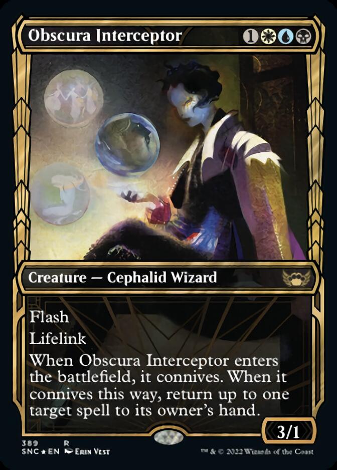 Obscura Interceptor (Showcase Golden Age Gilded Foil) [Streets of New Capenna] | Gear Gaming Fayetteville