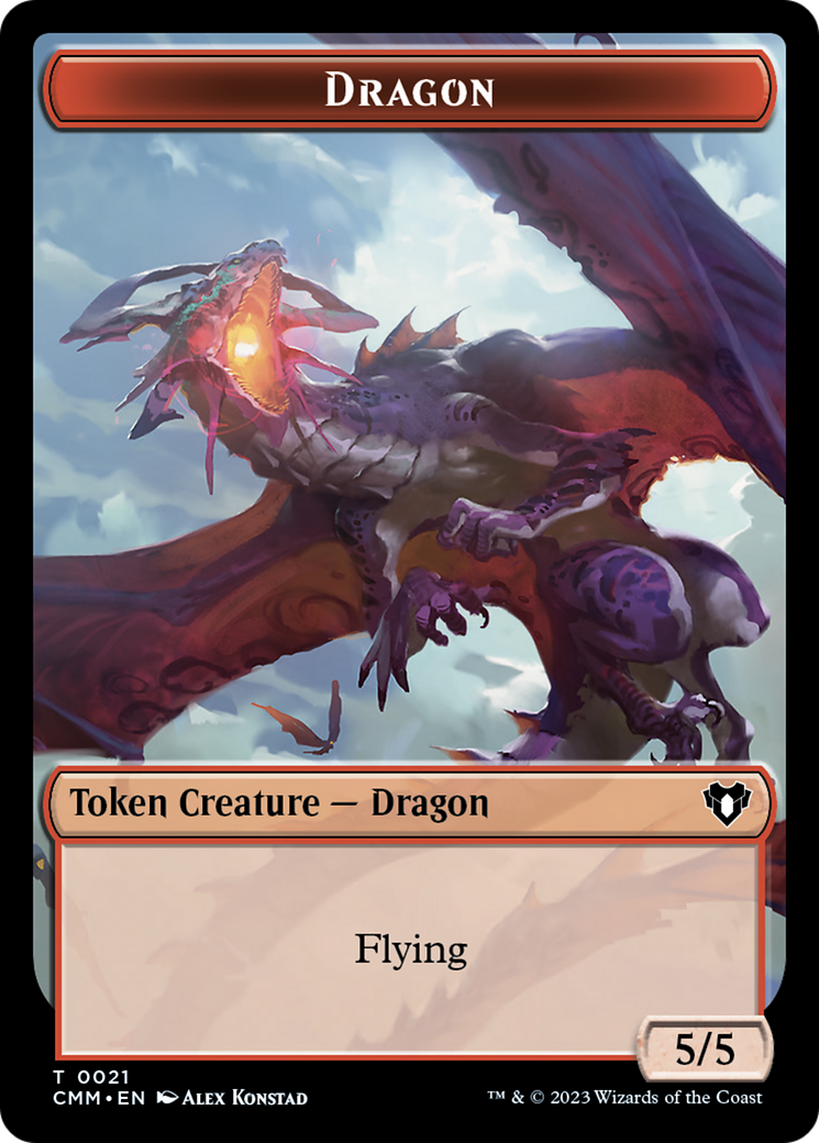 Saproling // Dragon (0021) Double-Sided Token [Commander Masters Tokens] | Gear Gaming Fayetteville