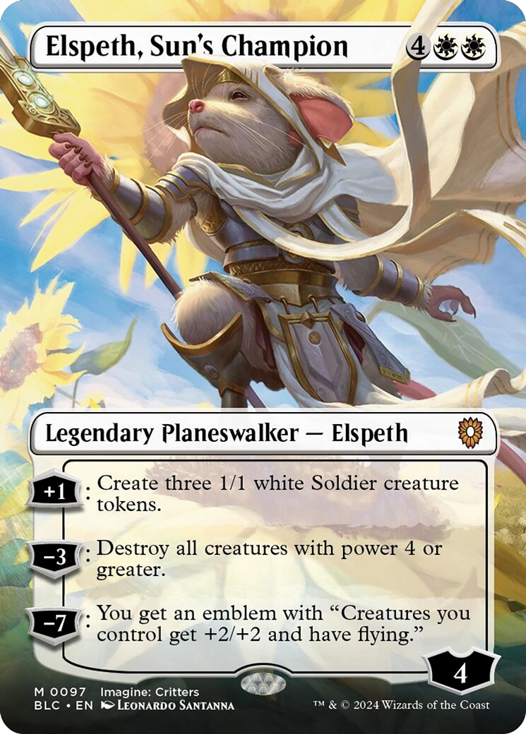 Elspeth, Sun's Champion (Borderless) [Bloomburrow Commander] | Gear Gaming Fayetteville