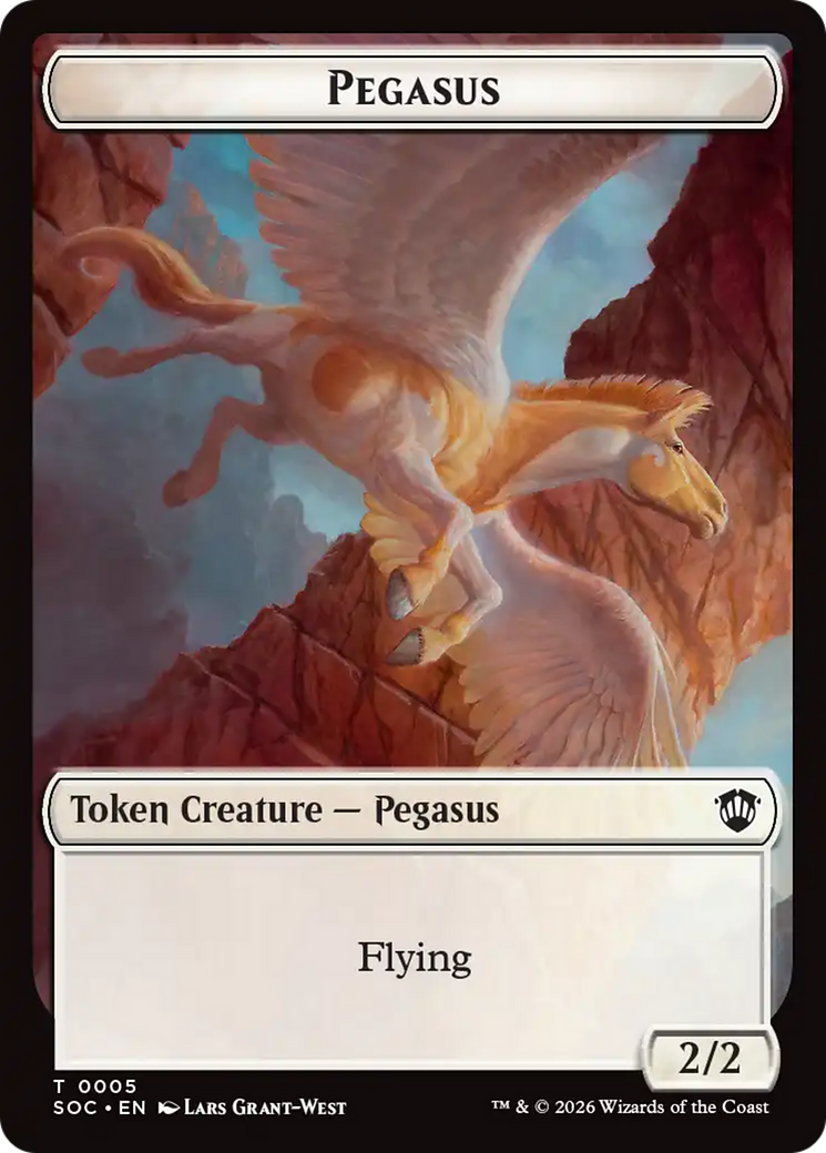 Contract // Pegasus Double-Sided Token [Secrets of Strixhaven Commander Tokens] | Gear Gaming Fayetteville