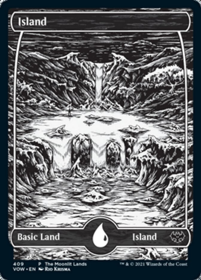 Island (The Moonlit Lands) (Foil Etched) [Innistrad: Crimson Vow Promos] | Gear Gaming Fayetteville