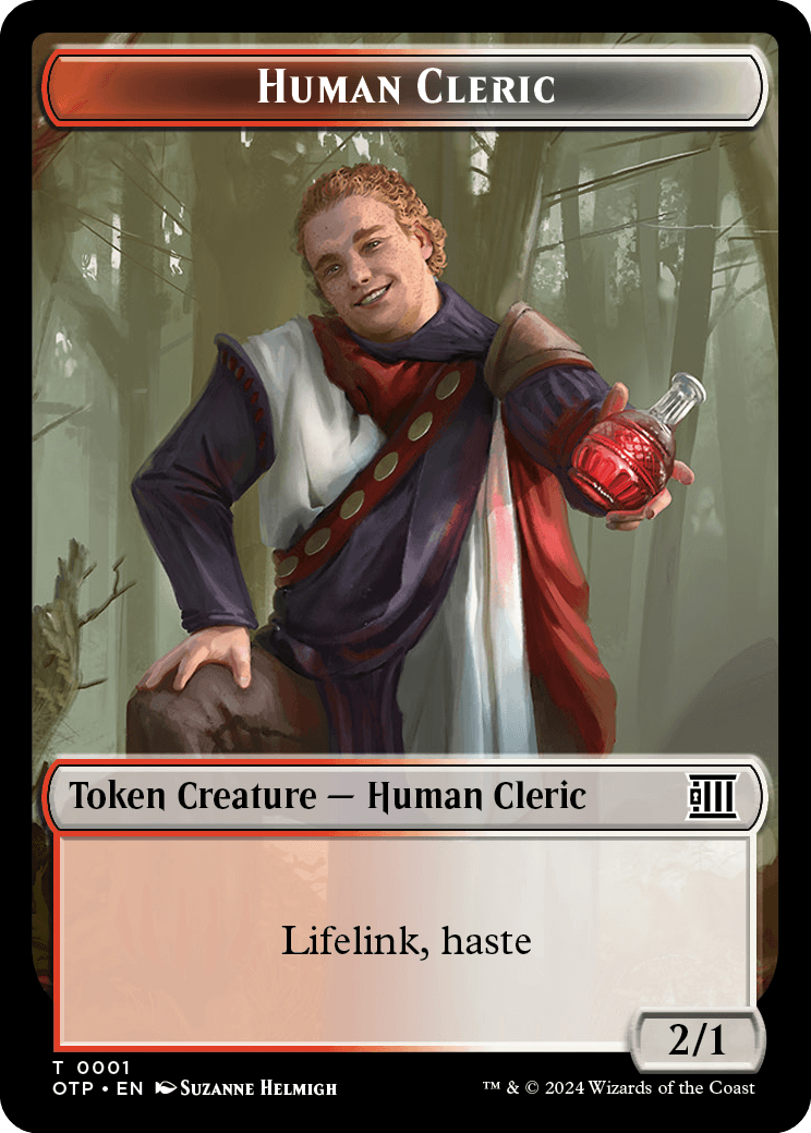 Human Cleric // Plot Double-Sided Token [Outlaws of Thunder Junction Tokens] | Gear Gaming Fayetteville