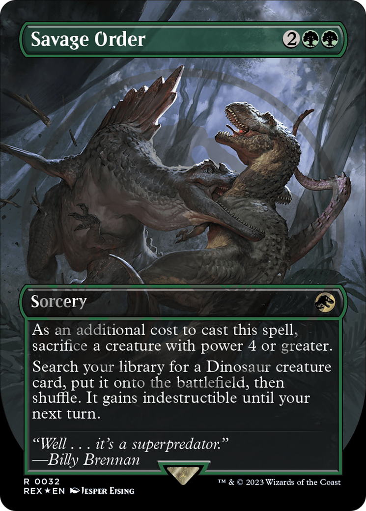 Savage Order (Emblem) (Borderless) [Jurassic World Collection Tokens] | Gear Gaming Fayetteville