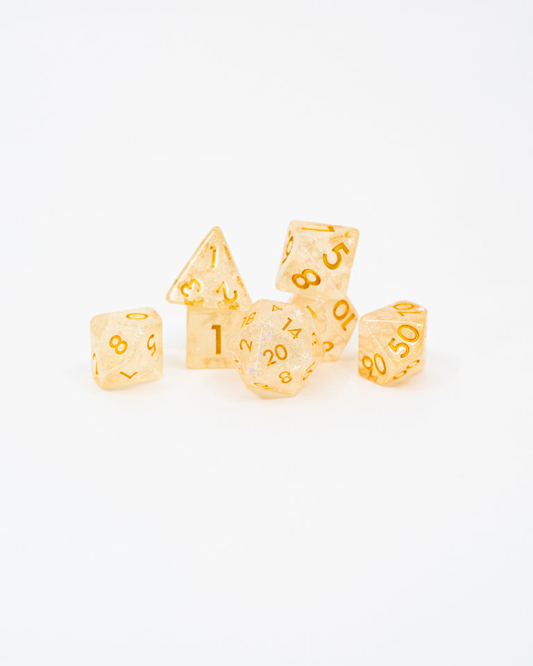 Golden One Acrylic Dice 7pc Set | Gear Gaming Fayetteville