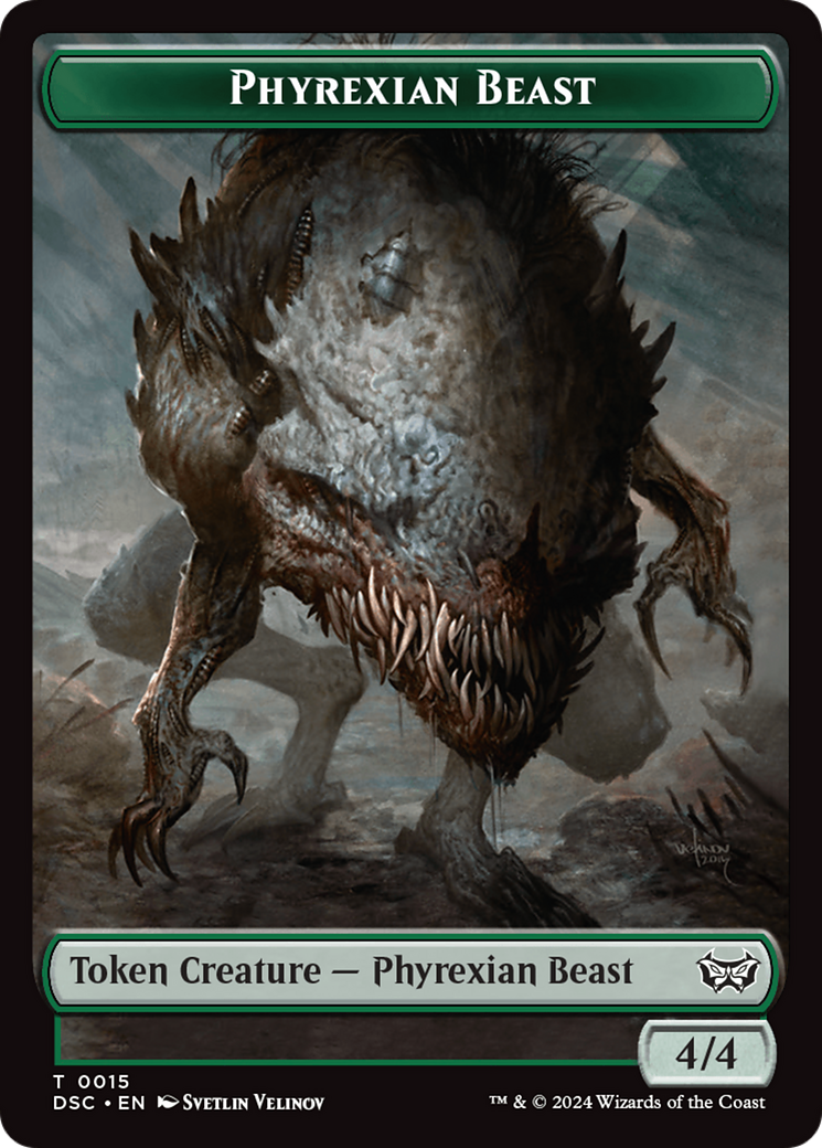 Phyrexian Beast //Manifest Double-Sided Token [Duskmourn: House of Horror Commander Tokens] | Gear Gaming Fayetteville