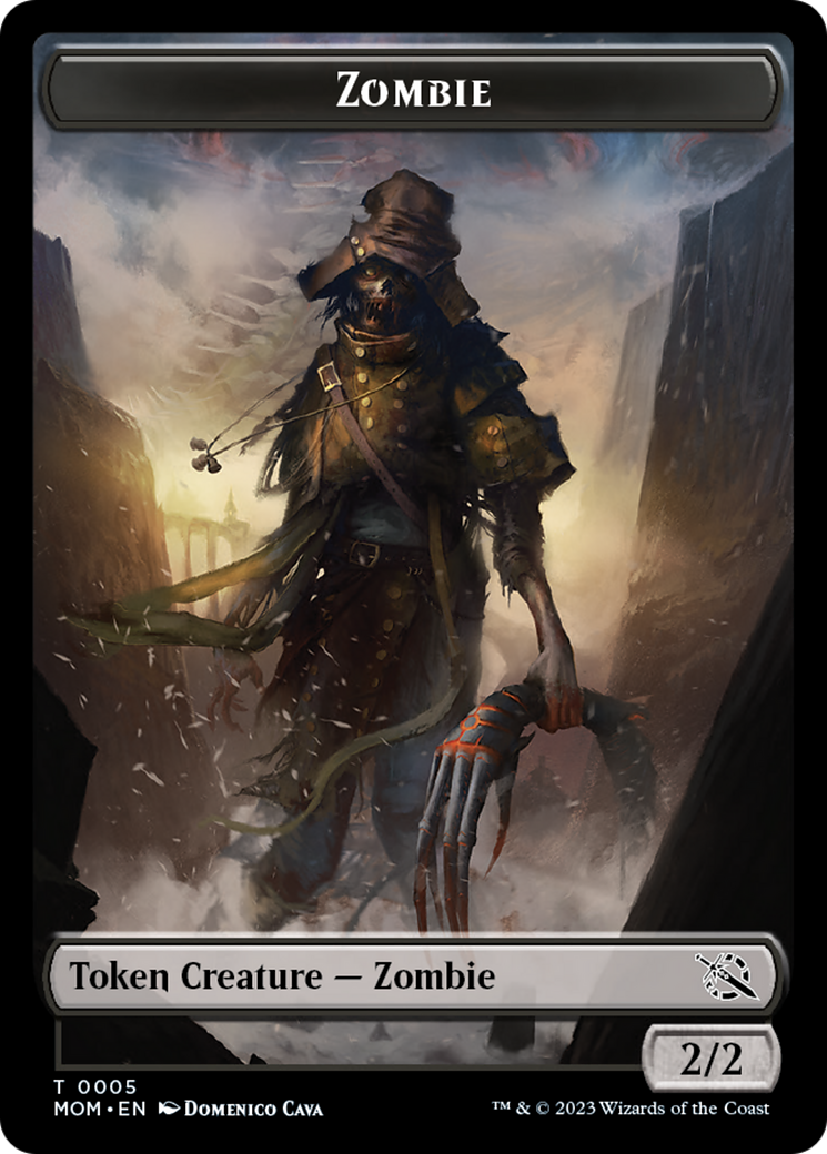 Warrior // Zombie Double-Sided Token [March of the Machine Tokens] | Gear Gaming Fayetteville