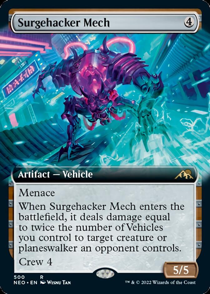 Surgehacker Mech (Extended Art) [Kamigawa: Neon Dynasty] | Gear Gaming Fayetteville