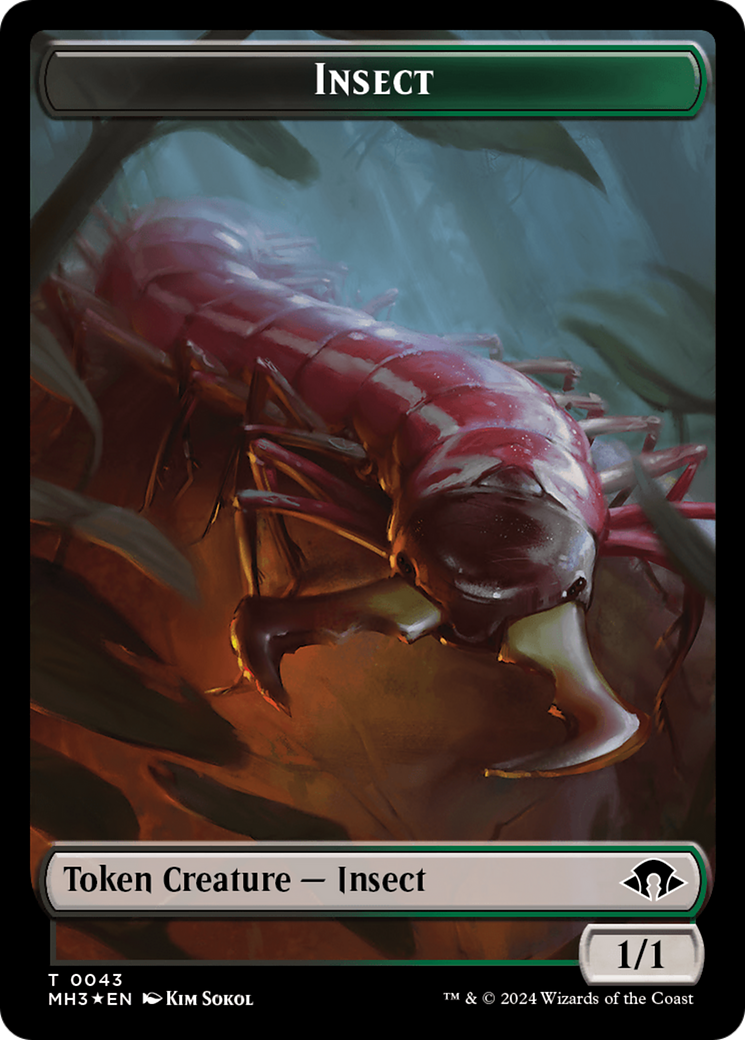 Insect (0043) (Ripple Foil) // Zombie Double-Sided Token [Modern Horizons 3 Tokens] | Gear Gaming Fayetteville