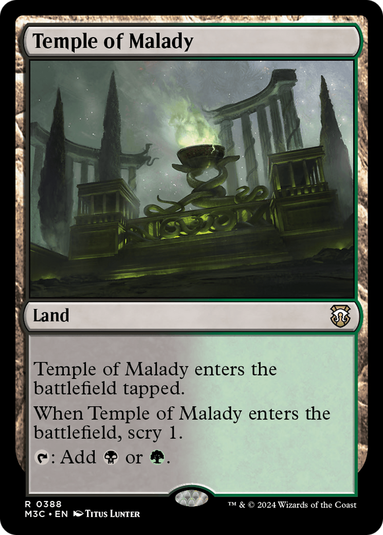 Temple of Malady (Ripple Foil) [Modern Horizons 3 Commander] | Gear Gaming Fayetteville