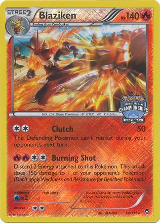 Blaziken (14/111) (National Championship Promo) [XY: Furious Fists] | Gear Gaming Fayetteville