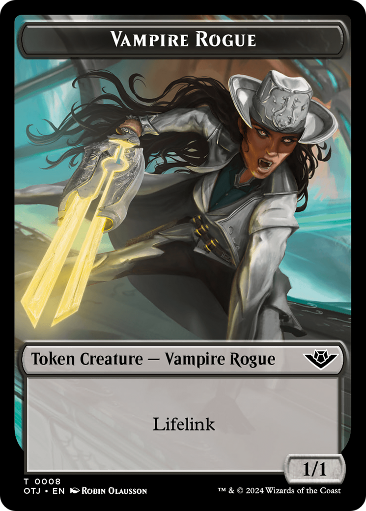 Treasure // Vampire Rogue Double-Sided Token [Outlaws of Thunder Junction Tokens] | Gear Gaming Fayetteville