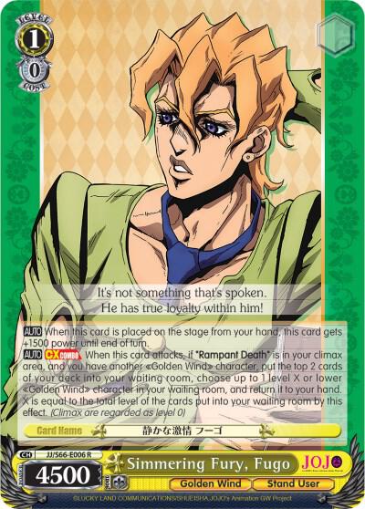 Simmering Fury, Fugo - [JoJo's Bizarre Adventure: Golden Wind] | Gear Gaming Fayetteville