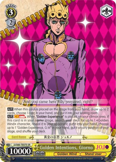 Golden Intentions, Giorno (SR) - [JoJo's Bizarre Adventure: Golden Wind] | Gear Gaming Fayetteville