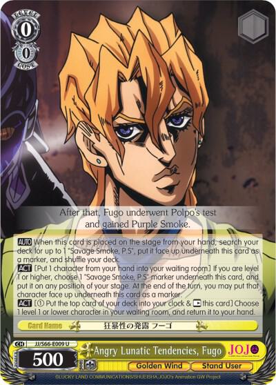 Angry Lunatic Tendencies, Fugo - [JoJo's Bizarre Adventure: Golden Wind] | Gear Gaming Fayetteville