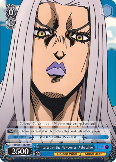 Interest in the Newcomer, Abbacchio - [JoJo's Bizarre Adventure: Golden Wind] | Gear Gaming Fayetteville