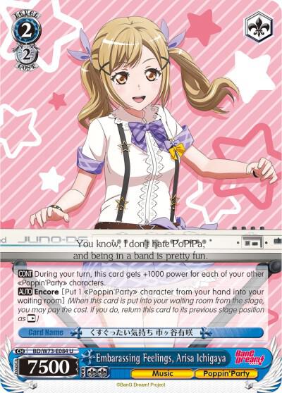 Embarassing Feelings, Arisa Ichigaya - [BanG Dream! Vol.2] | Gear Gaming Fayetteville