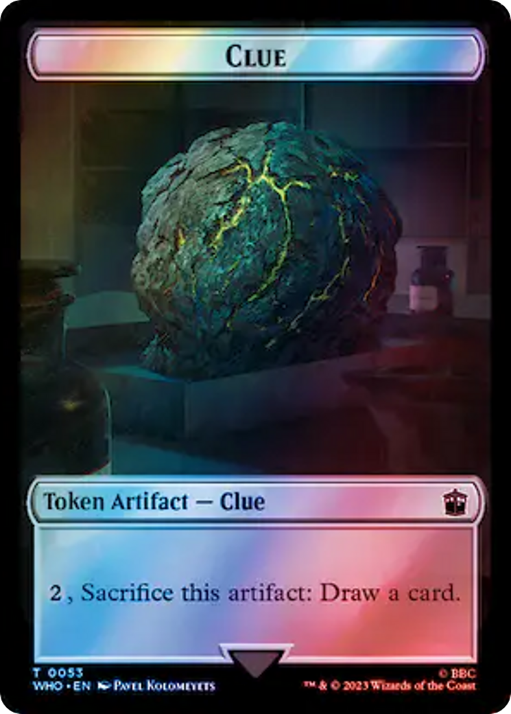 Warrior // Clue (0053) Double-Sided Token (Surge Foil) [Doctor Who Tokens] | Gear Gaming Fayetteville