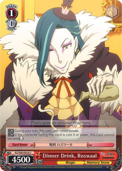 Dinner Drink, Roswaal - [Re:ZERO Memory Snow] | Gear Gaming Fayetteville