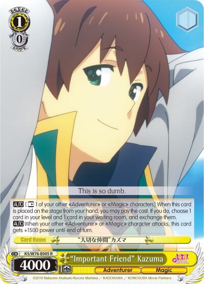 "Important Friend" Kazuma - [KonoSuba The Movie: Legend of Crimson] | Gear Gaming Fayetteville