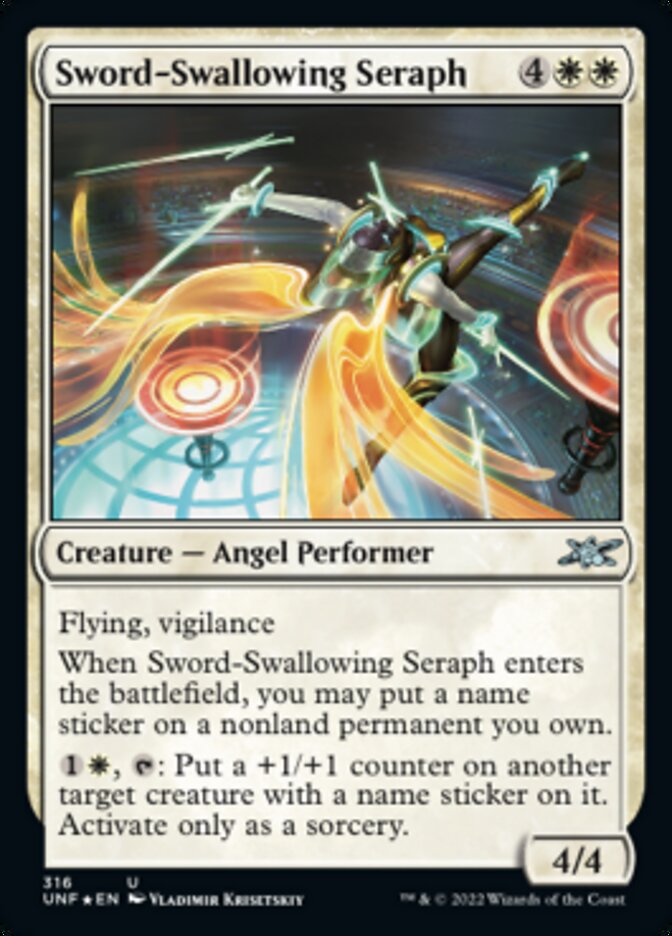 Sword-Swallowing Seraph (Galaxy Foil) [Unfinity] | Gear Gaming Fayetteville