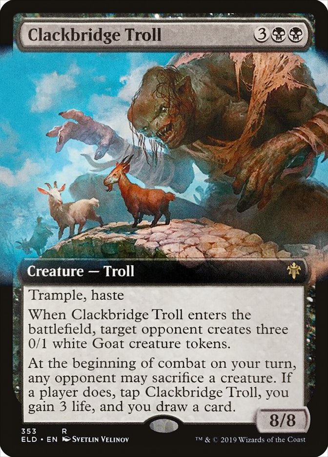 Clackbridge Troll (Extended Art) [Throne of Eldraine] | Gear Gaming Fayetteville