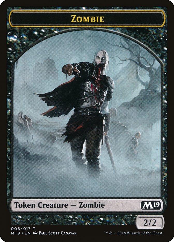 Knight // Zombie Double-Sided Token (Game Night) [Core Set 2019 Tokens] | Gear Gaming Fayetteville